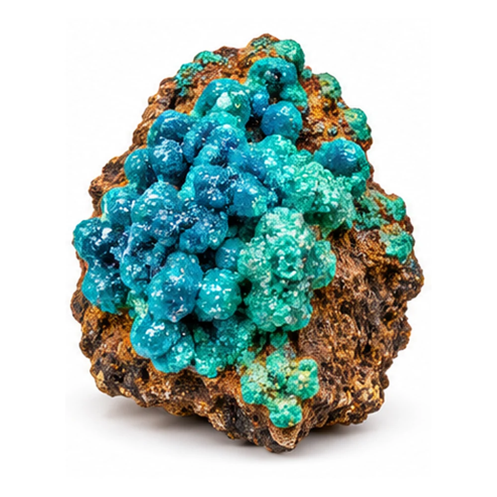 Illustration or example specimen of Rosasite
